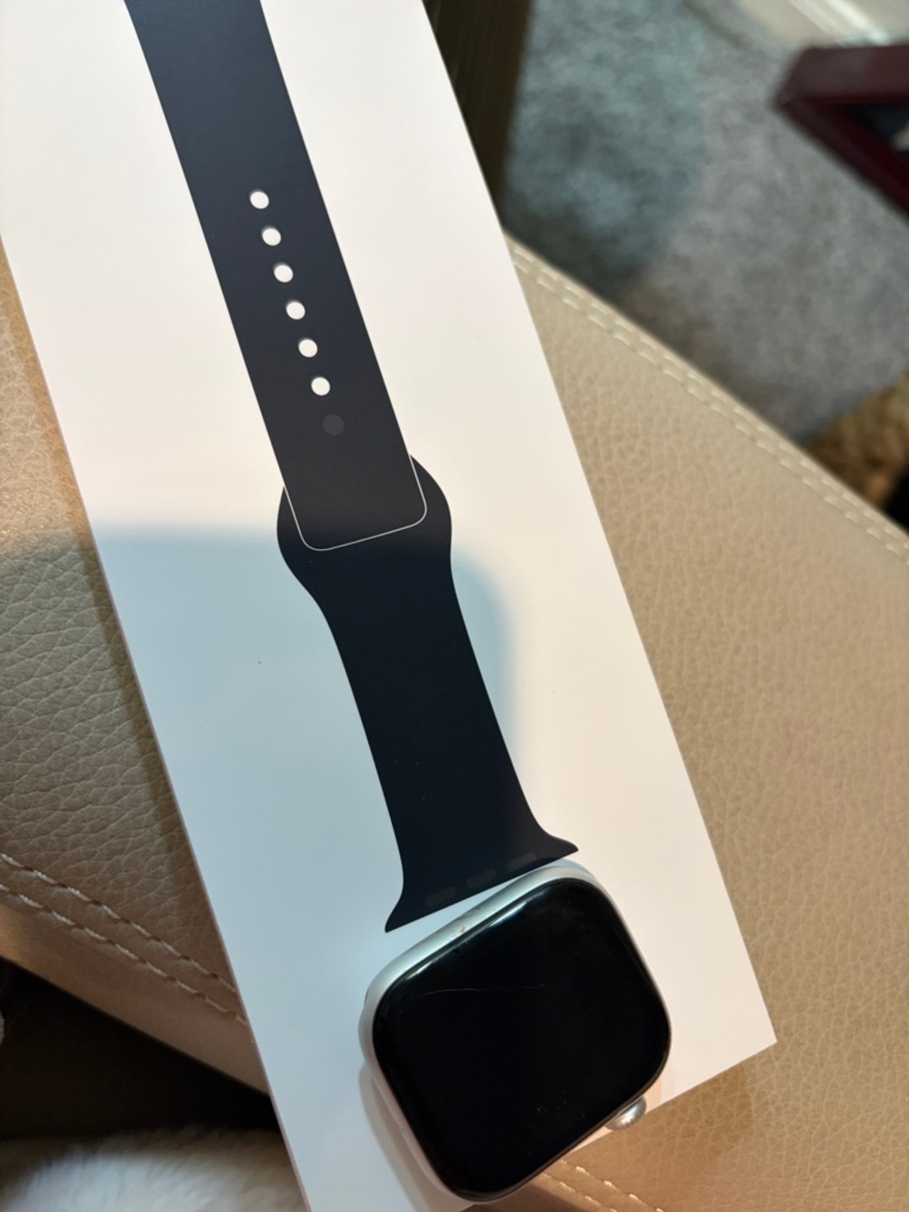 Apple Silver and Black Smartwatch w band